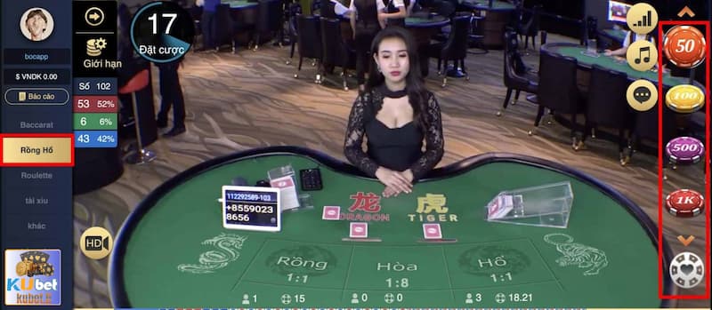 Hướng dẫn cược thủ cách chơi Rồng hổ Kubet